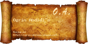 Ogrin Abdiás névjegykártya